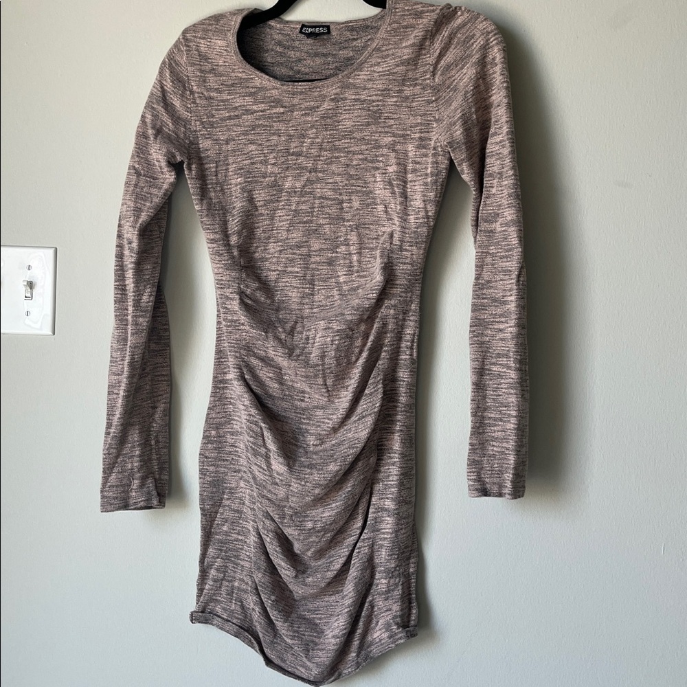 Express Heathered Long Sleeve Dress